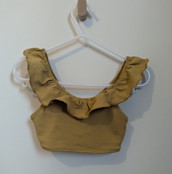 H&M baby 2 piece swimsuit frill collar high waist mustard yellow 18 months - 2T - Picture 6 of 6